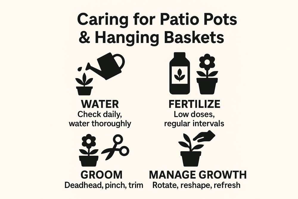 Caring for Patio Pots and Hanging Baskets