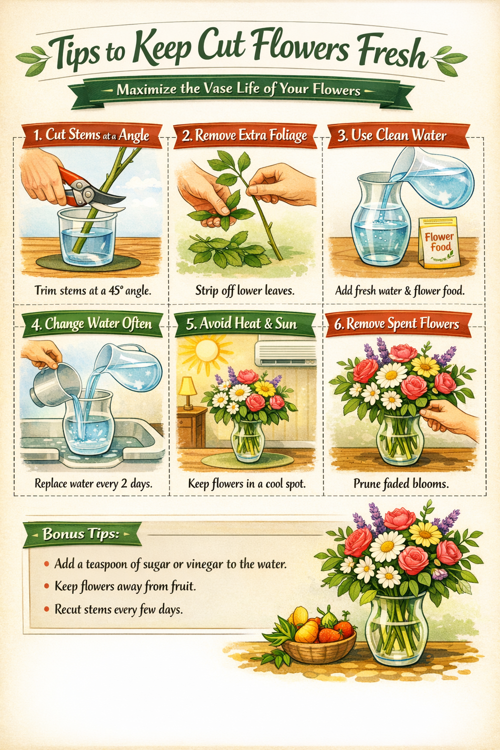 Tips to Keep Cut Flowers Fresh